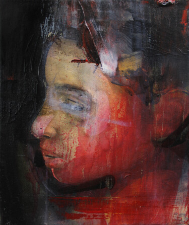 Painting titled "Agony" by Miloš Hronec, Original Artwork, Oil