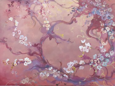 Painting titled "Blossom corner" by Sateh, Original Artwork, Oil