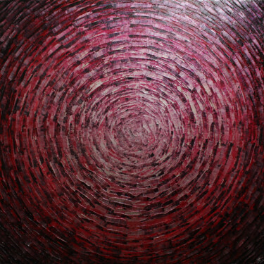 Éclat rouge iridescent Peinture intitulée "Éclat rouge iridesc…" par Jonathan Pradillon, Œuvre d'art originale, Acrylique Monté sur Châssis en bois