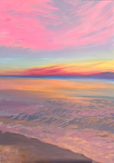 Painting titled "Rosy Twilight" by Liia Kot, Original Artwork, Acrylic