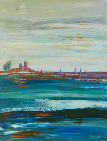 Peinture intitulée "ANTIBES LES REMPART…" par Michèle Froment, Œuvre d'art originale, Huile Monté sur Châssis en bois