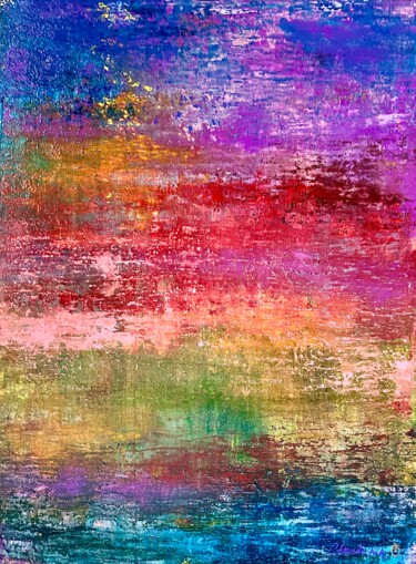Peinture intitulée "Printemps sur le lac" par Irina Ivancov (Chouette Nia), Œuvre d'art originale, Acrylique Monté sur Châss…