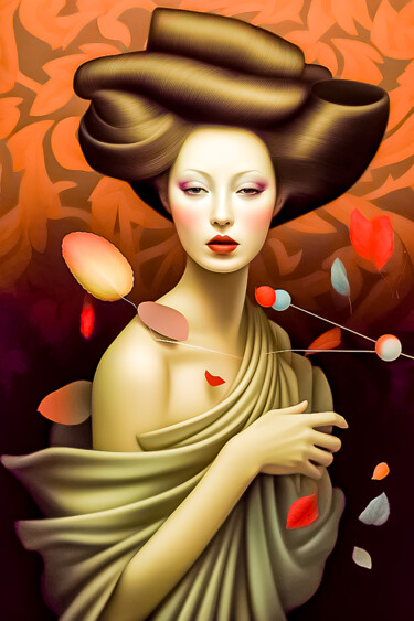 数字艺术 标题为“Golden Lady” 由Andrea Tscherbner, 原创艺术品, AI生成的图像