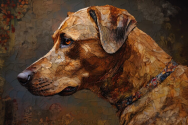 Dog. “Sacred Animals” collection. Artwork #33 Digitale Kunst getiteld "Dog. “Sacred Animal…" door Olga Sukhikh (Lolly Shine), Origineel Kunstwerk, Digitale afdruk