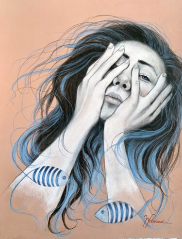 Call from the sea Drawing titled "Call from the sea" by Maria Romano, Original Artwork, Pastel