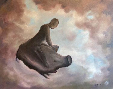 Malerei mit dem Titel "Symbiose 1" von Carola Eleonore Thiele, Original-Kunstwerk, Öl