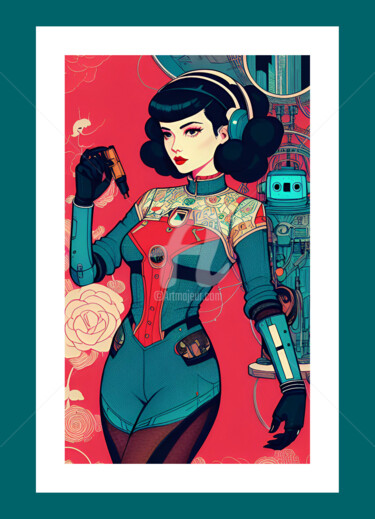 Digital Arts titled "Robot Woman 927" by Paco Fuente, Original Artwork, Photo Montage
