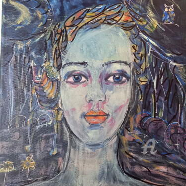 绘画 标题为“Songes” 由Clotilde Lienhardt (CLO), 原创艺术品, 丙烯 安装在木质担架架上