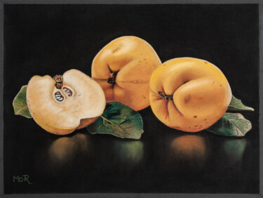 Painting titled "Mourning Quinces" by Dietrich Moravec, Original Artwork, Pastel