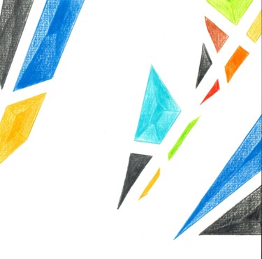 图画 标题为“Colored figures VIII” 由Ivan Klymenko, 原创艺术品, 铅笔