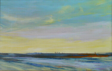 Peinture intitulée "MARINE REF. 140H" par Michèle Froment, Œuvre d'art originale, Huile Monté sur Châssis en bois