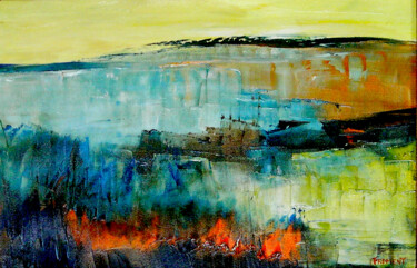 Peinture intitulée "MARINE REF. 149H" par Michèle Froment, Œuvre d'art originale, Huile Monté sur Châssis en bois