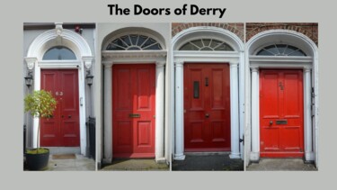 The Red Doors of Derry Photographie intitulée "The Red Doors of De…" par Emma Cownie, Œuvre d'art originale, Photographie numérique