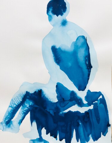 Peinture intitulée "Nu féminin #14_pens…" par Pierre Charpentier, Œuvre d'art originale, Encre
