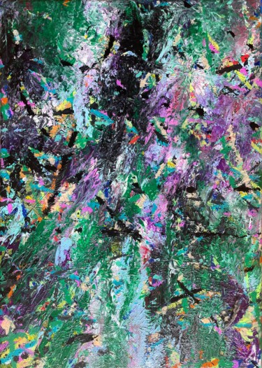 Painting titled "THC" by Alex Pierantoni, Original Artwork, Acrylic Mounted on Wood Stretcher frame
