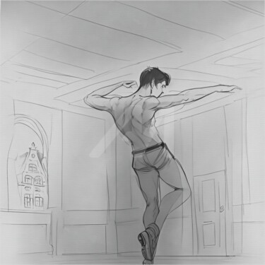 绘画 标题为“Theaterrepetities -…” 由Nicolas Von Jahn-Burian, 原创艺术品, 油