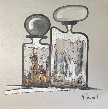 绘画 标题为“Flacons géants mono…” 由Véronique Cézard, 原创艺术品, 丙烯 安装在木质担架架上