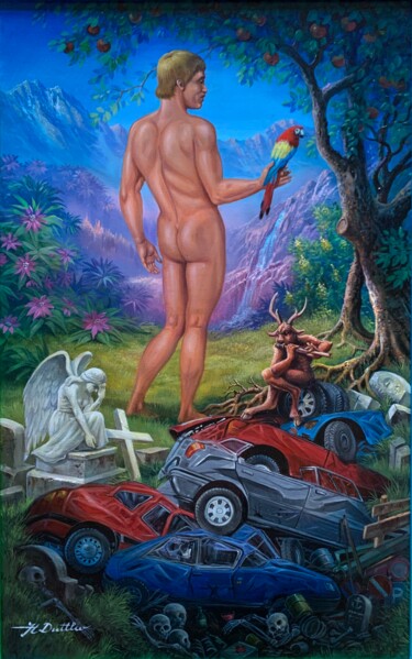 Das verlorene Paradies I Malerei mit dem Titel "Das verlorene Parad…" von Herbert Duttler, Original-Kunstwerk, Öl Auf Keilrahmen aus Holz montiert