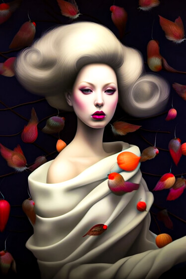 数字艺术 标题为“White Lady” 由Andrea Tscherbner, 原创艺术品, AI生成的图像