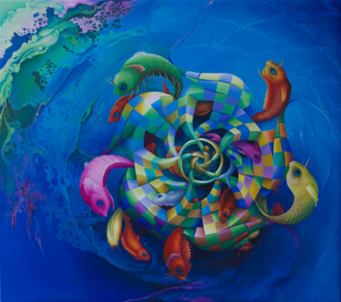 Pittura intitolato "The Maelstrom" da Symona Colina, Opera d'arte originale, Olio Montato su Telaio per barella in legno