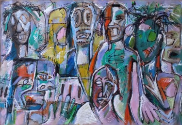 Painting titled "" les diables perdu…" by Sam Keusseyan, Original Artwork, Acrylic