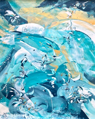 Painting titled "MAURITIUS 2" by Delphine Bernard, Original Artwork, Acrylic Mounted on Cardboard