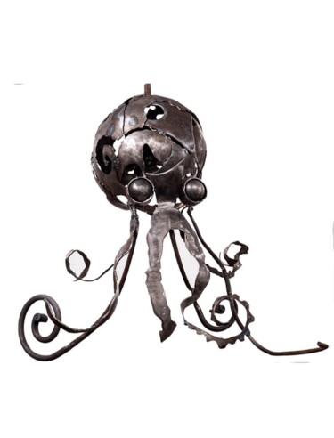 Sculpture titled "Octo pussy" by Le Petit Juan, Original Artwork, Metals