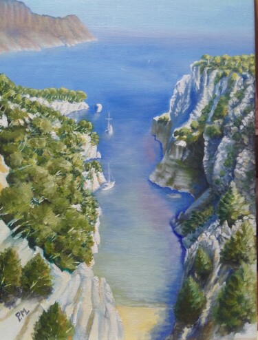 Peinture intitulée "Calanque d'En Vau" par Patrick Magne, Œuvre d'art originale, Huile