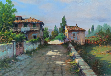 One day in Toscana n°2 - Tuscany landscape Pintura titulada "One day in Toscana…" por Claudio Pallini, Obra de arte original, Oleo Montado en Otro panel rígido