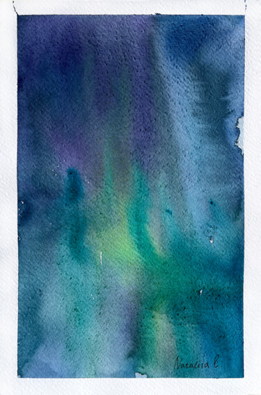 Ethereal Glow: Shades of the North Painting titled "Ethereal Glow: Shad…" by Nataliia Lepikhina, Original Artwork, Watercolor