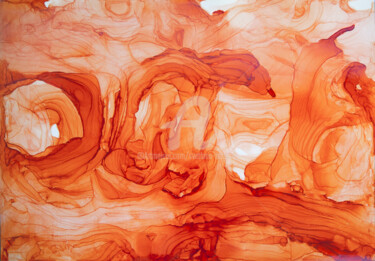 绘画 标题为“Orange Wave. Abstra…” 由Svetlana Saratova, 原创艺术品, 墨
