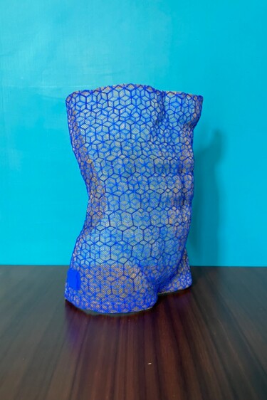 Sculpture titled "Blue On Blue" by Gavin Tu, Original Artwork, Metals