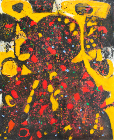 Painting titled "Jardín en otoño.  -…" by Albert Cruells, Original Artwork, Oil Mounted on Wood Stretcher frame