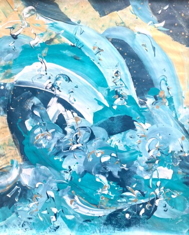 Painting titled "MAURITIUS 3" by Delphine Bernard, Original Artwork, Acrylic Mounted on Cardboard