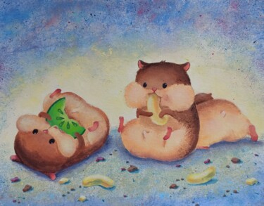 Malerei mit dem Titel "Repast" von Eleonora Rom, Original-Kunstwerk, Acryl