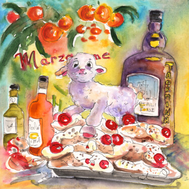 绘画 标题为“Still Life In Taorm…” 由Miki De Goodaboom, 原创艺术品, 水彩