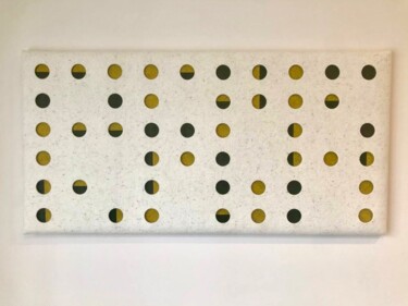 제목이 "Dots_Nature"인 섬유 예술 Arina Ergle로, 원작, 섬유 섬유 목재 패널에 장착됨