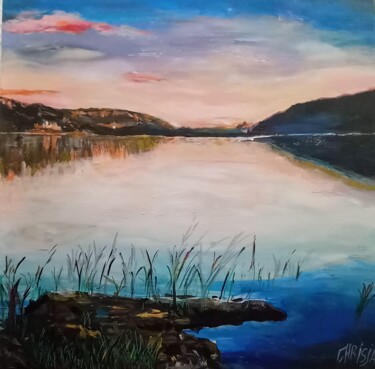 Painting titled "Lumieres du lac du…" by Christian Garnier, Original Artwork, Acrylic