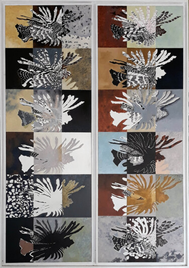 Peinture intitulée "Mosaïque métis (dip…" par Fred Eucharis, Œuvre d'art originale, Acrylique Monté sur Châssis en bois