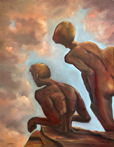 Malerei mit dem Titel "Symbiose 2" von Carola Eleonore Thiele, Original-Kunstwerk, Öl