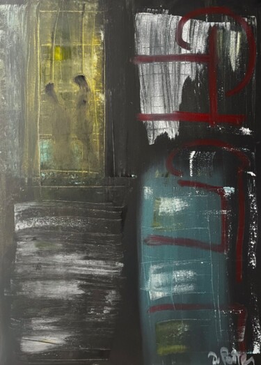 Peinture intitulée "Couple impudique a…" par Olivier De Pooter, Œuvre d'art originale, Acrylique