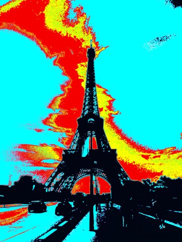 Eiffel Tower Enhanced 20 Photographie intitulée "Eiffel Tower Enhanc…" par Troy Wilson-Ripsom, Œuvre d'art originale, Photographie manipulée