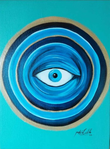 Painting titled "El Ojo Turco" by Mataró Castillo, Original Artwork, Acrylic