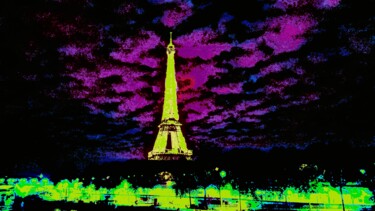 Eiffel Tower at Night 5 Photographie intitulée "Eiffel Tower at Nig…" par Troy Wilson-Ripsom, Œuvre d'art originale, Photographie manipulée