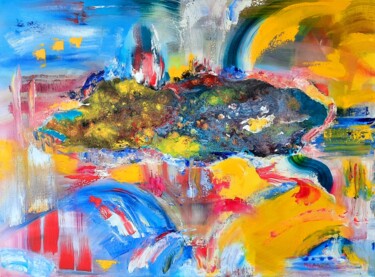 Peinture intitulée "VOYAGE COLORE" par Maryse Houppilliart, Œuvre d'art originale, Acrylique Monté sur Châssis en bois