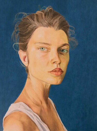 Drawing titled "Portrait de Undine…" by Sandrine Borgniet, Original Artwork, Pencil