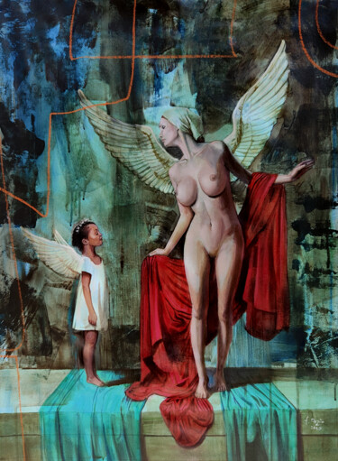 绘画 标题为“mi insegni a volare?” 由Francesco Dezio, 原创艺术品, 油