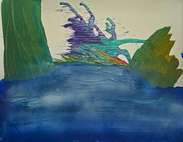 Painting titled "Calm and Chaos" by Troy Wilson-Ripsom, Original Artwork, Acrylic Mounted on Wood Stretcher frame