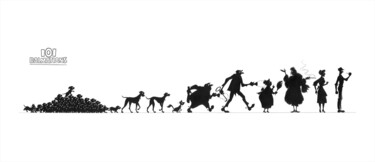 印花与版画 标题为“101 Dalmatians Char…” 由Disney Studio, 原创艺术品, 丝网印刷