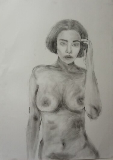 제목이 "Nü"인 그림 Caner Ünlü로, 원작, 숯